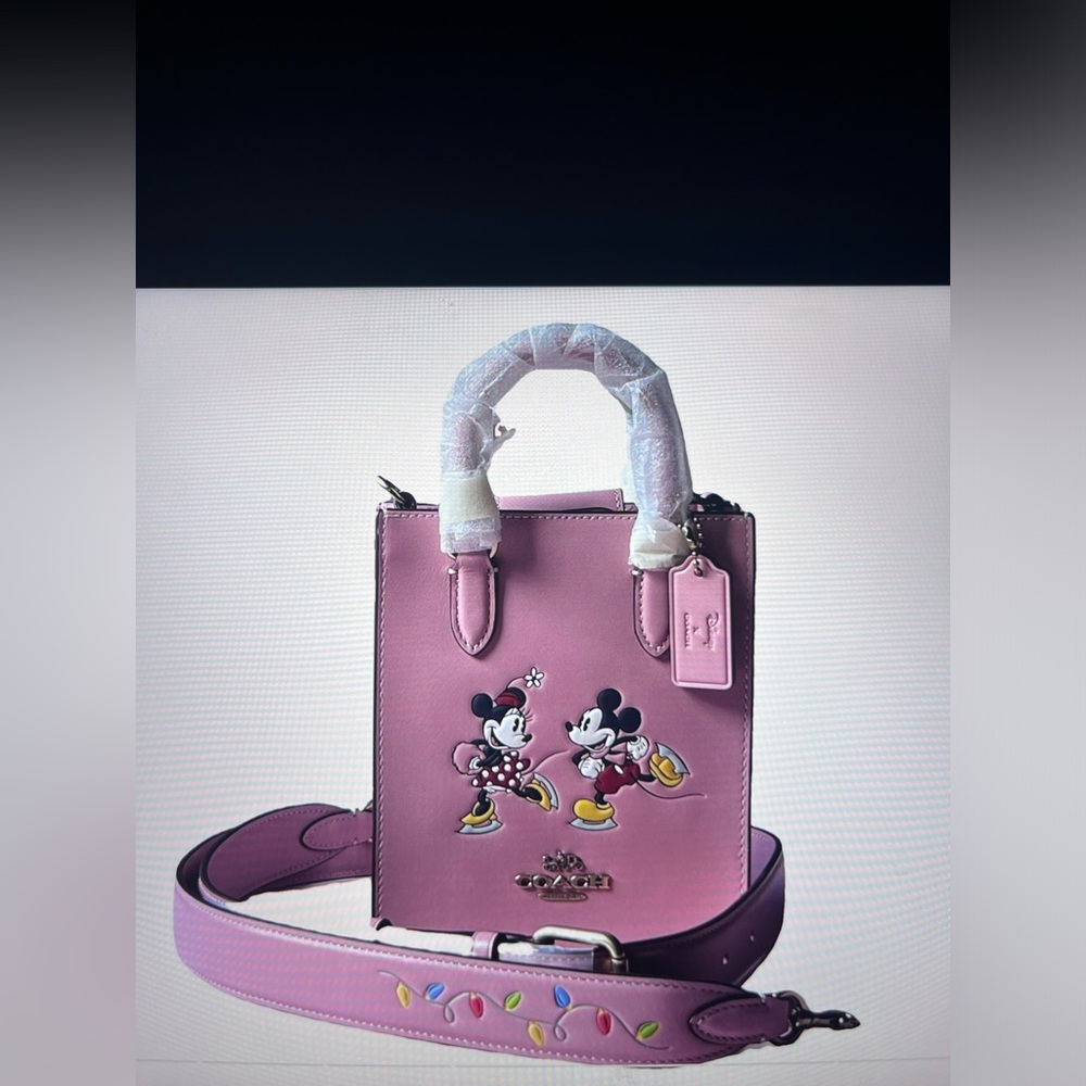 ⛸️❄️⛸️ DISNEY X COACH NORTH SOUTH MINI TOTE WITH ICE SKATE MOTIF ⛸️❄️⛸️ NWT ⛸️ - Picture 13 of 16